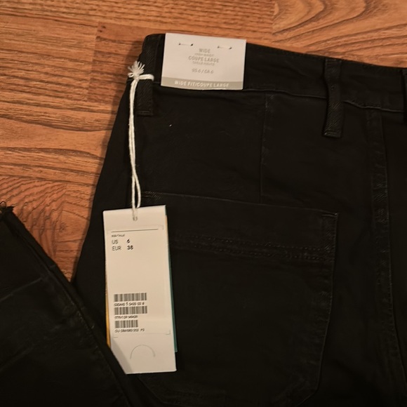 NWT H&M wide leg high waisted black jeans size US 6 - Picture 4 of 6